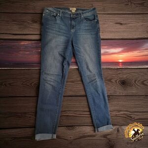 Earl Jeans - Size 10 Blue Embellished Denim with Ornate Design